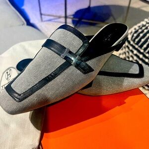 Hermes Tweed Mules